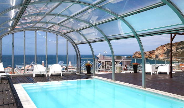 Indoor rooftop swimming pool